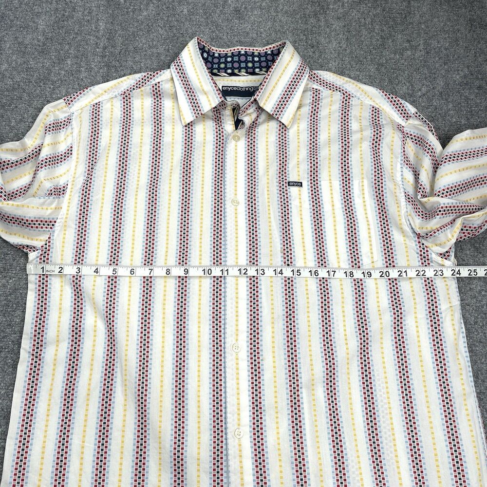 Enyce Clothing Co Shirt Mens XXL Multi Stripe Long Sleeve Button Front Cotton - Picture 8 of 11
